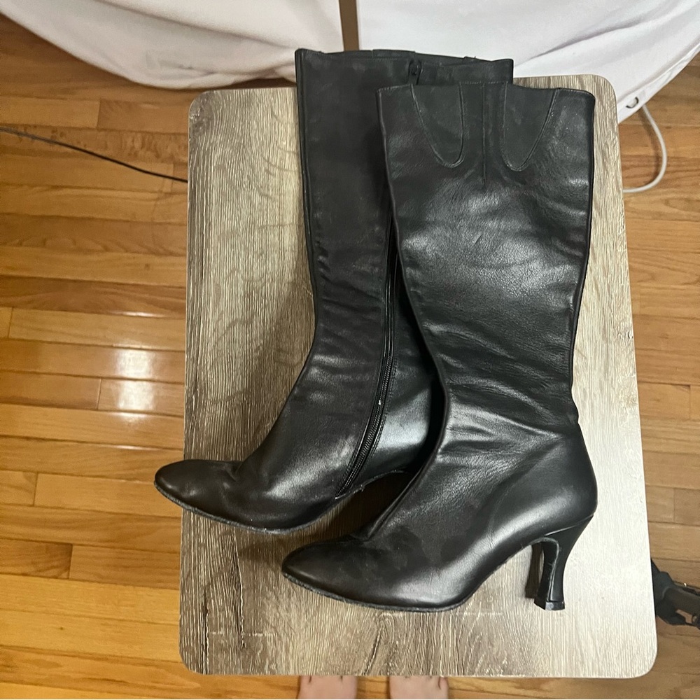Black knee high boots